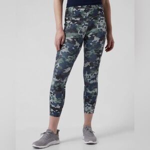 Athleta Ultimate Stash II Camo Leggings - Blue and Green